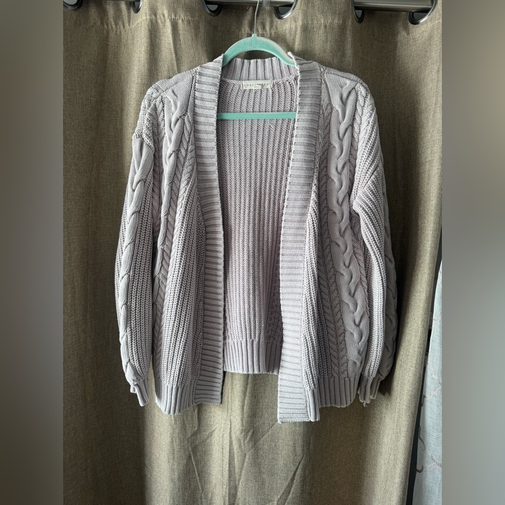 Lovestitch Soft Purple Pink Cable Knit Cardigan